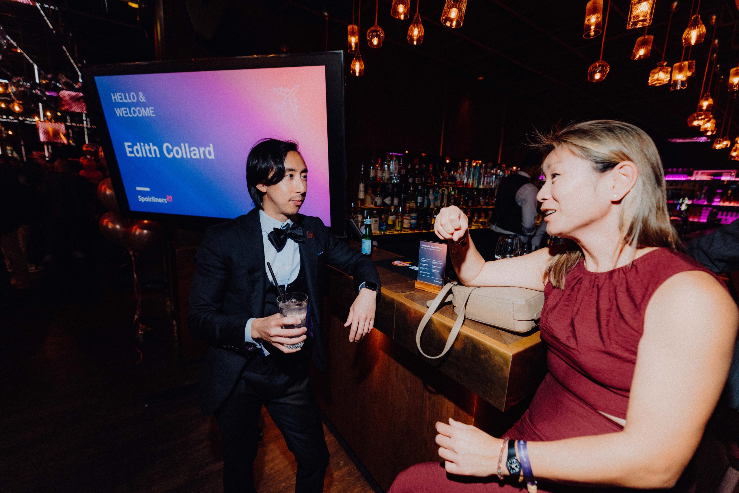 Guests engaging in conversations during the reception